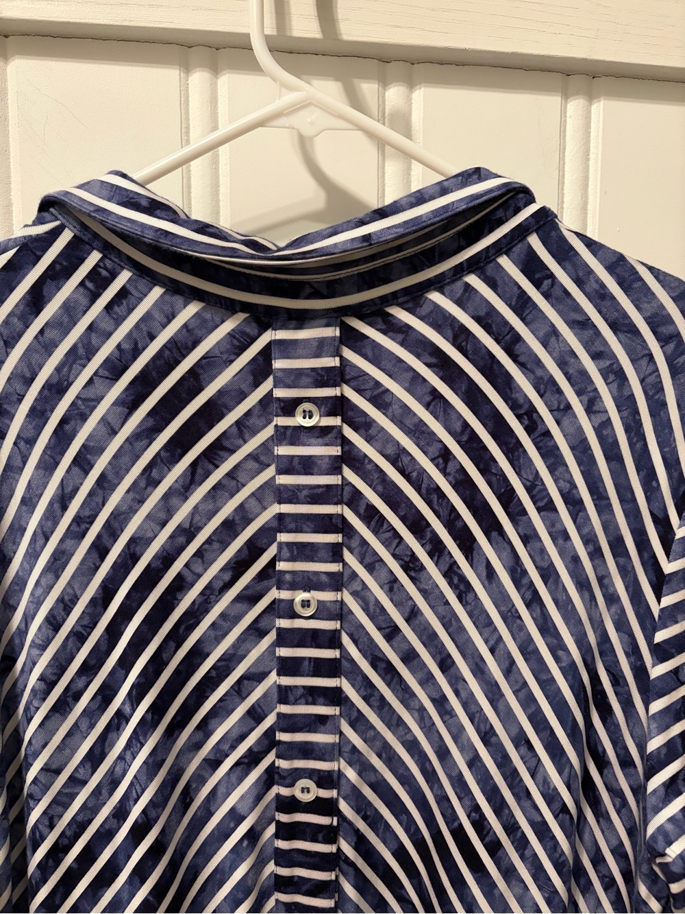 Joseph Ribkoff Blue White Diagonal Stripe Button Front Tunic Size 14 - Picture 11 of 11